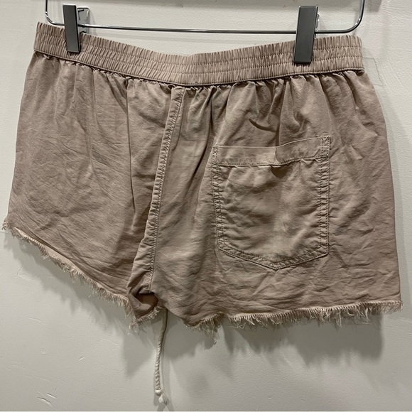 Aerie Tan Raw Hem Lace-Up Lyocell Shorts Size Small - Picture 4 of 8